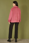 Yumi Pink Oversize Fit Button Up Jacket With High Collar