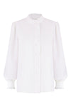 Yumi White Frill High Neck Shirt