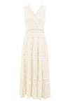 Yumi White Lace Trim Cotton Midi Sun Dress